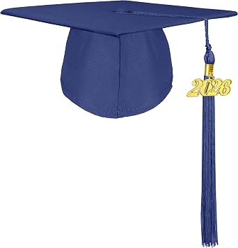 Unisex Adult Graduation Cap with 2026 and 2025 Tassel Year Charm for High School & Bachelor Master