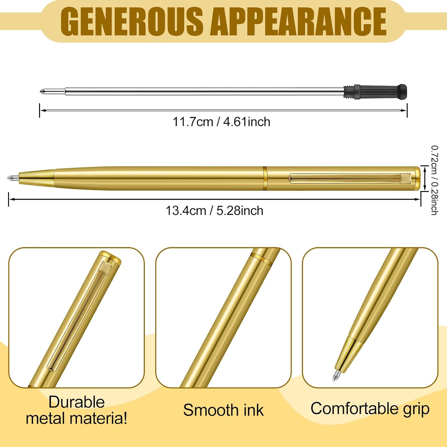 Zonon 240 Pcs Gold Metal Slim Ballpoint Pens Bulk Retractable Metallic Black Ink 1 mm Medium Point Smooth Writing Pens for Wedding Business Office Supplies Students Teachers Men Women Present