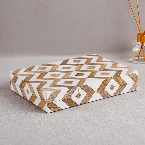 Miniatura 6 de Handicrafts Home Colección Marquet Array - Joyero decorativo hecho a mano para recuerdos, baratijas y decoración del hogar, caja para almacenamiento