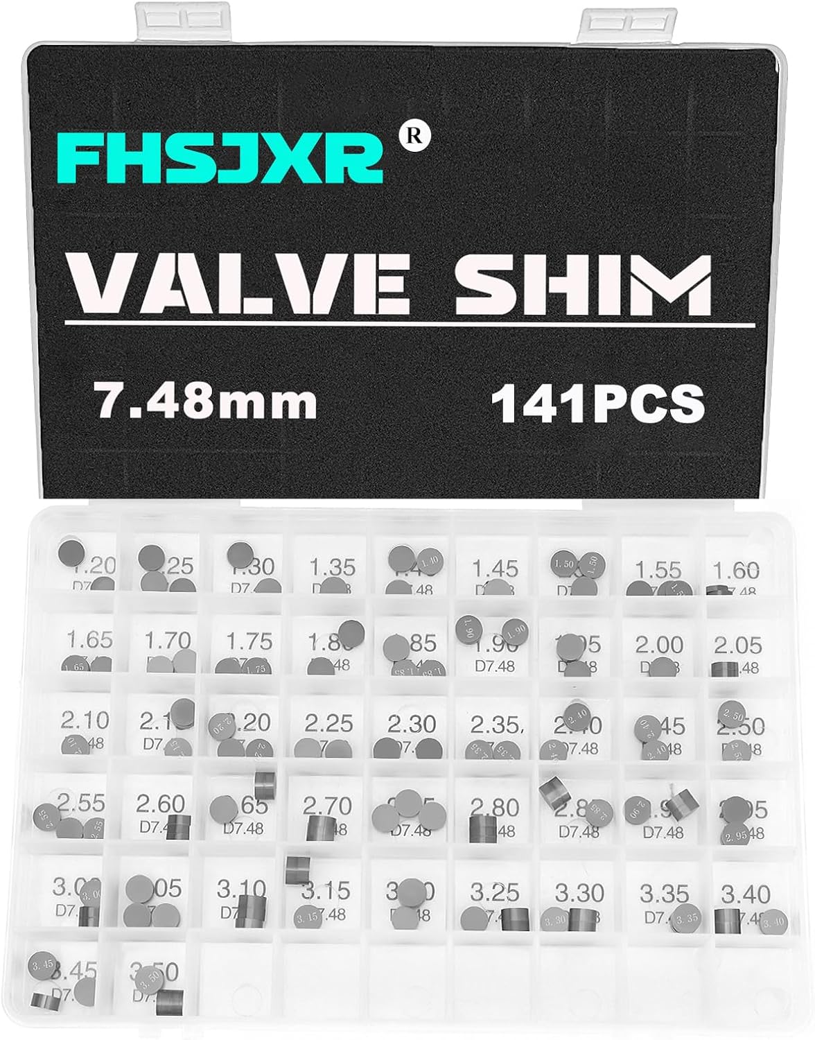 7.48mm Adjustable Valve Shim Kit for Honda CRF250R 2004-2017 / NPS50 Ruckus 2003-2014/Yamaha YZ250F 2001-2012/ Kawasaki KX250F 2004-2012/KLX300R 1997-2005/Suzuki GSX-R750 1993-2011(47PCS)