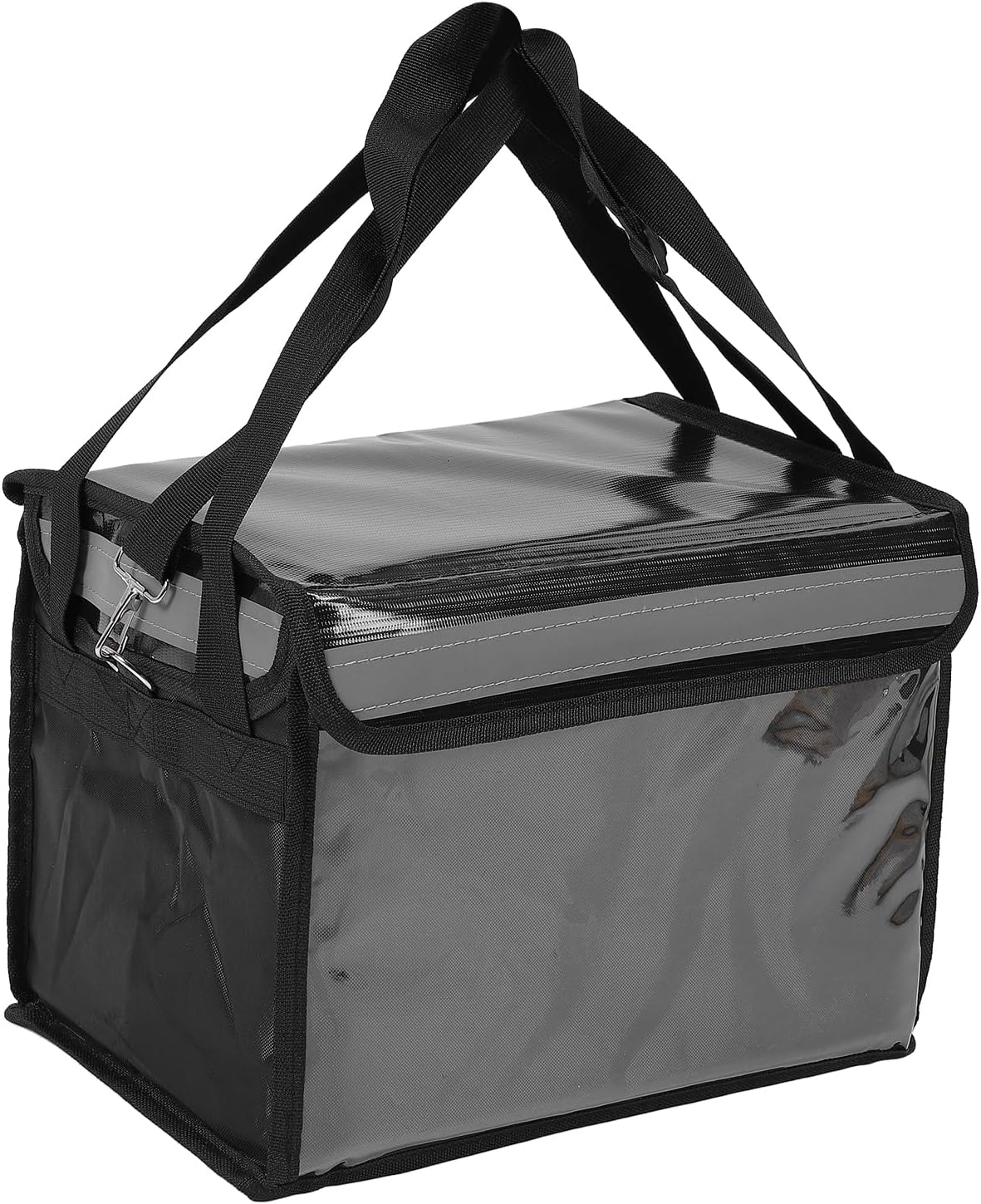 PerGar Insulated Food Delivery Bag, Large Meal Grocery Tote Insulation Bag, Large Capacity Reusable Warming Bag with Reflective Strip, Cooler Bag for Hot and Cold Meal, Food Delivery