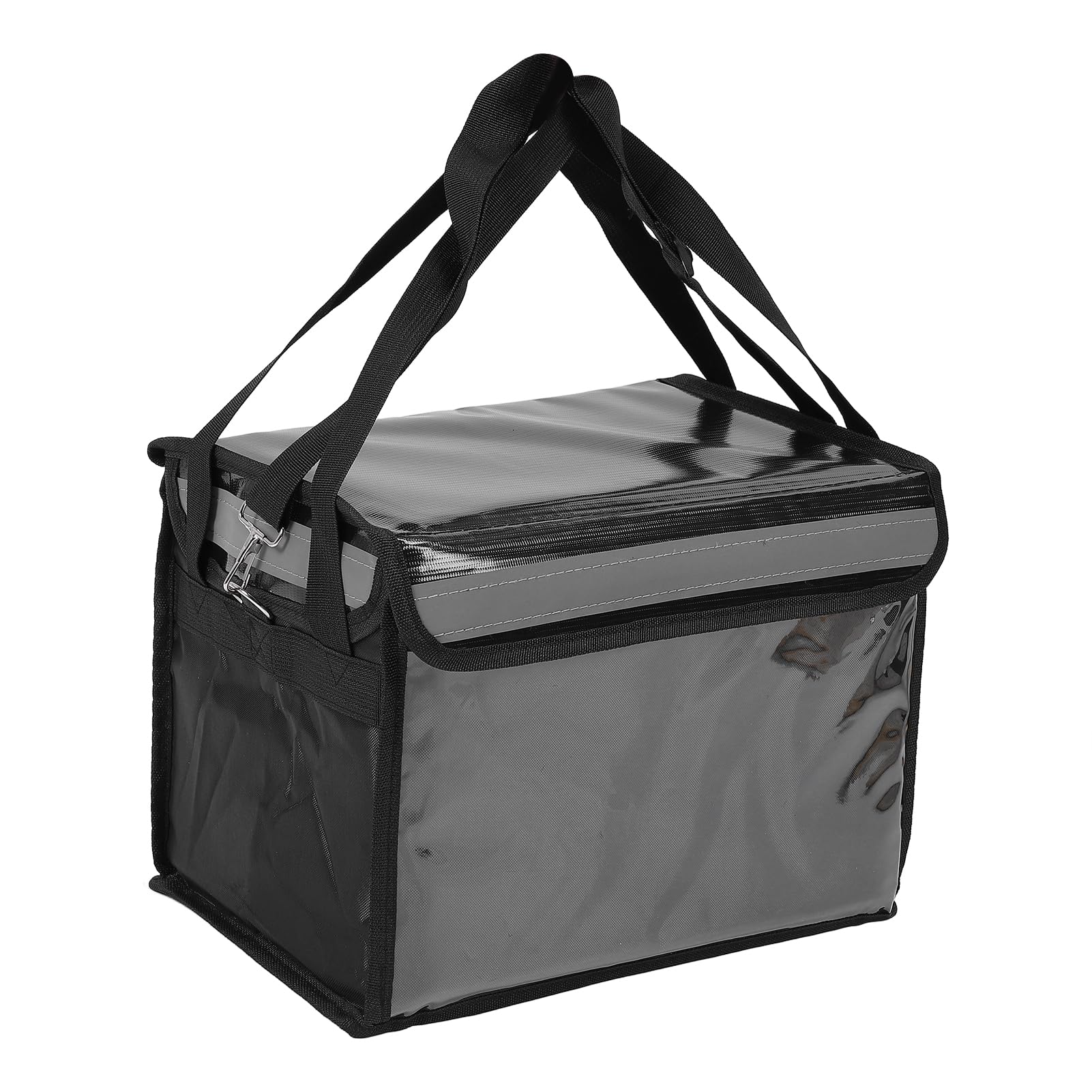 Insulated Food Delivery Bag Carrier, Thickened Heat Insulating Foam, Fiberglass Frame Oxford Cloth Reusable for Food Delivery, Adjustable Dividers Support Frame & Hard Bottom