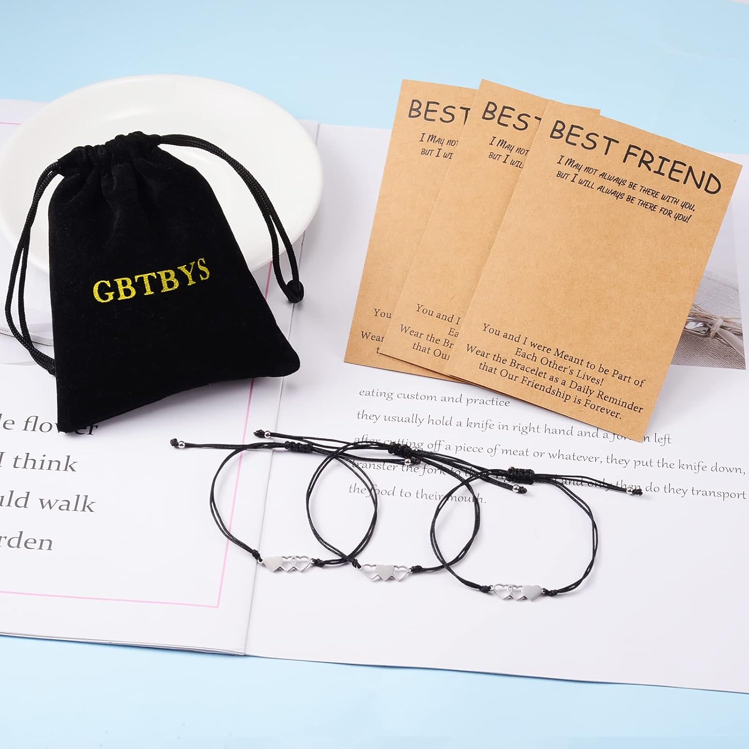 2/3/4/5 Pcs Best Friend Bracelets Friendship Bff Matching Distance Heart Bracelet Birthday Galentines Valentines Day Gifts for Her Sister Daughter Niece Granddaughter - Image 5