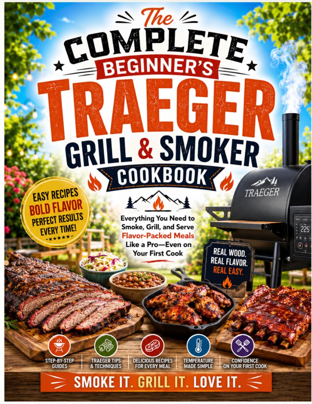 The Complete Beginner's Traeger Grill & Smoker Cookbook: Everything You Need to Smoke, Grill, and Serve Flavor-Packed Meals Like a Pro—Even on Your First Cook