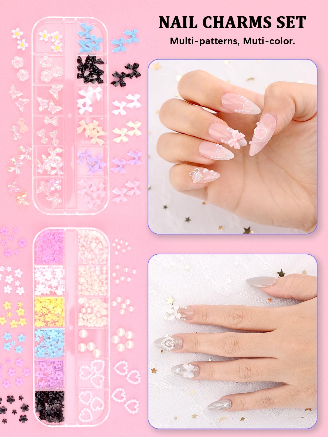 YOOVR Kit de arte de uñas, herramientas de arte de uñas, herramientas de diseño de uñas, kit de decoración de pinceles de uñas, herramienta de punteado de uñas, kit de uñas para principiantes, polvo