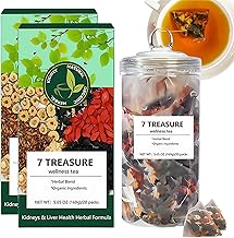 2PCS 7 Treasure Wellness Tea,Gins/eng 7 Treasure Tea,Gins/eng 7 Treas/ure Kidn/ey Te,Chinese Kidn/ey Cleansing Te-a,Chinese Her/bal Ki/dney Te/a Bag for People,T/ea Bag to Protect and Nourish Li/ver