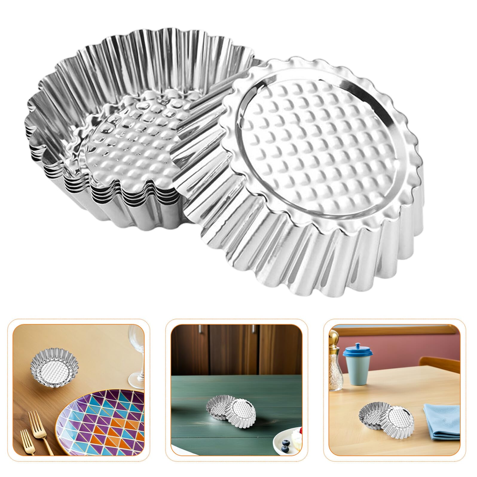 20 piezas Moldes Mini Tartaletas Acero Inoxidable Antiadherente Reutilizables para Hornear Tartas Pequeñas Muffins y Pasteles Fácil Desmoldar y Limpiar