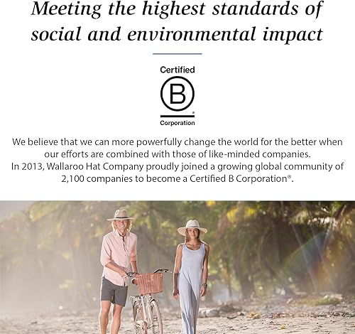 Miniatura 8 de Wallaroo Hat Company Cabo Fedora para hombre - Protección solar UPF 50+, sombrero natural de ala ancha con correa para la barbilla, ajustable
