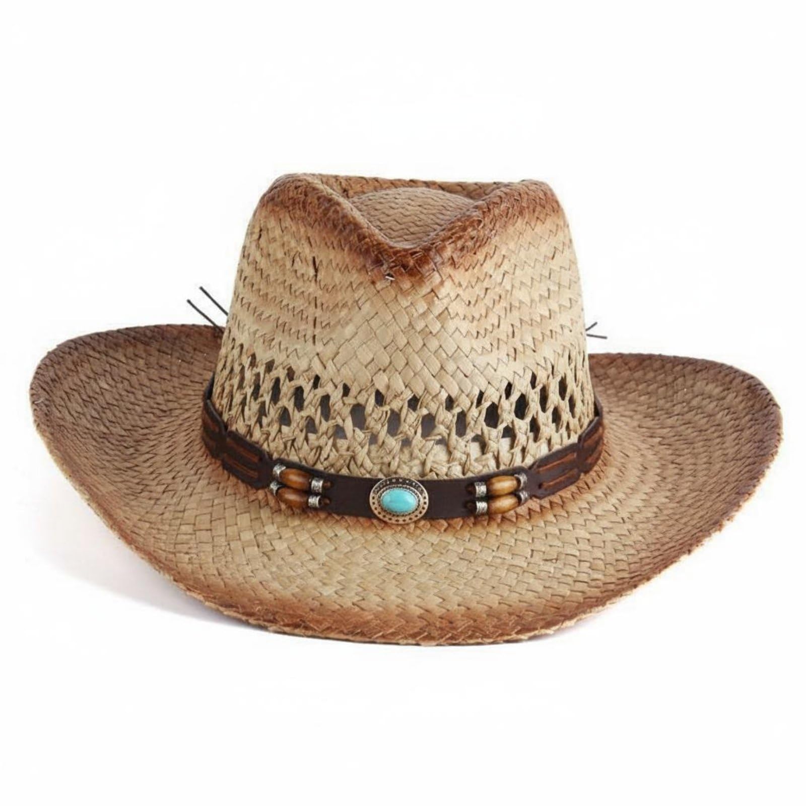 Straw Cowboy Hat Breathable Cowboy Straw Hat Lightweight for Women, Men, Summer, Outdoor, Multicolor|Sporting Goods | Outdoor Sports | Equestrian | Clothing & Accessories | Western Hats-image-28