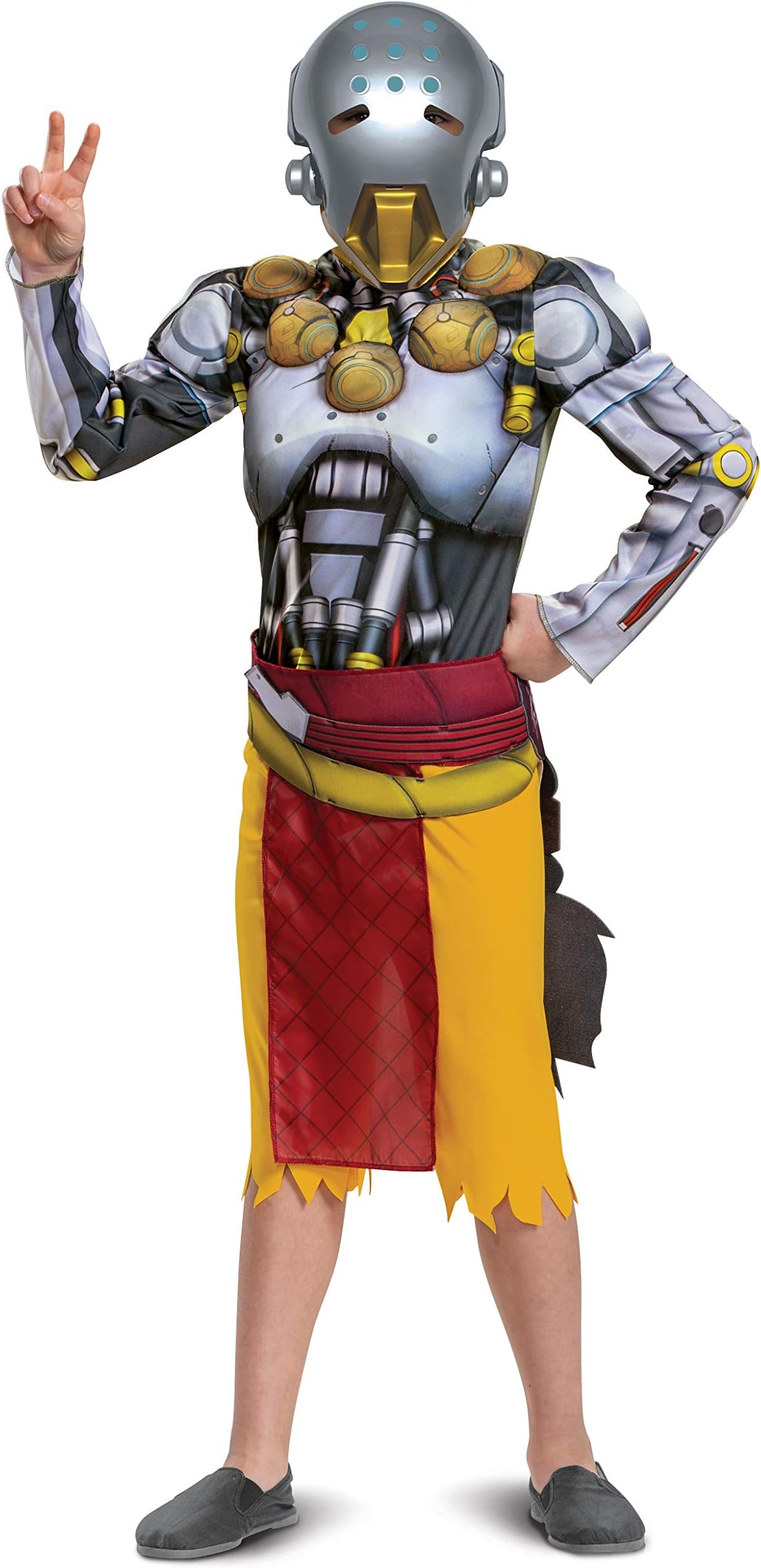 Overwatch Zenyatta Costume, Video Game Inspired Character Outfit for Kids, Muscle Padded Jumpsuit,
