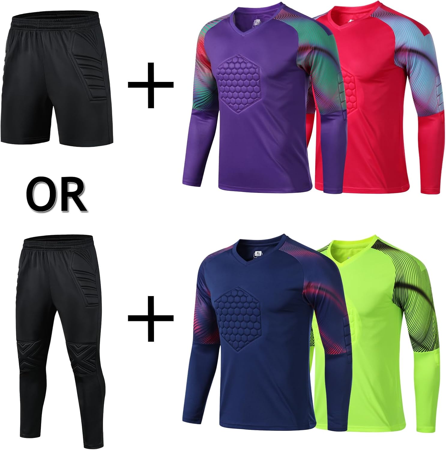 Customized Goalie Jersey Soccer for Adult/Kids Goalkeeper Jersey Personalized Men's Long Sleeve and Pants Suit - Image 4