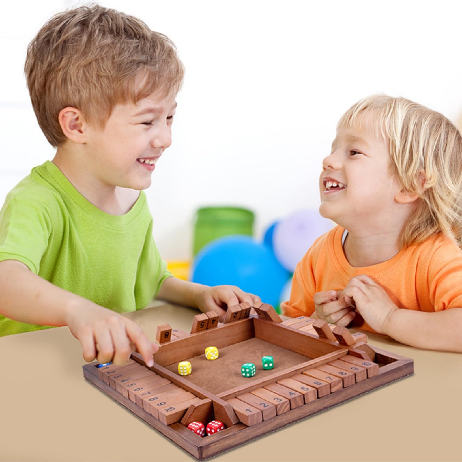 YiliYa Shut The Box - Jeu De Dés Familial En Bois Pour 2 à 4 Joueurs, Jeu De Société Classique