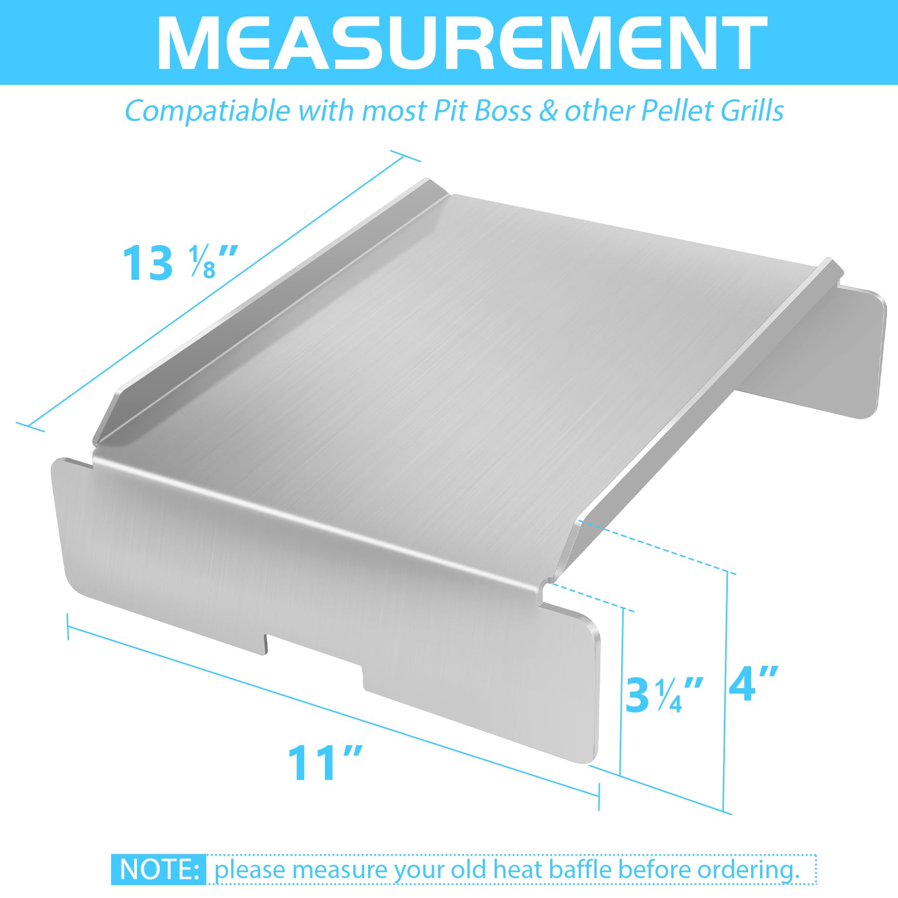 Heat Diffuser for Pit Boss, 8GA Flame Tamer for Pit Boss Heat Diffuser Deflector Baffle Pellet Smoker Grill Replacement Parts Pitboss Grilling Accessory