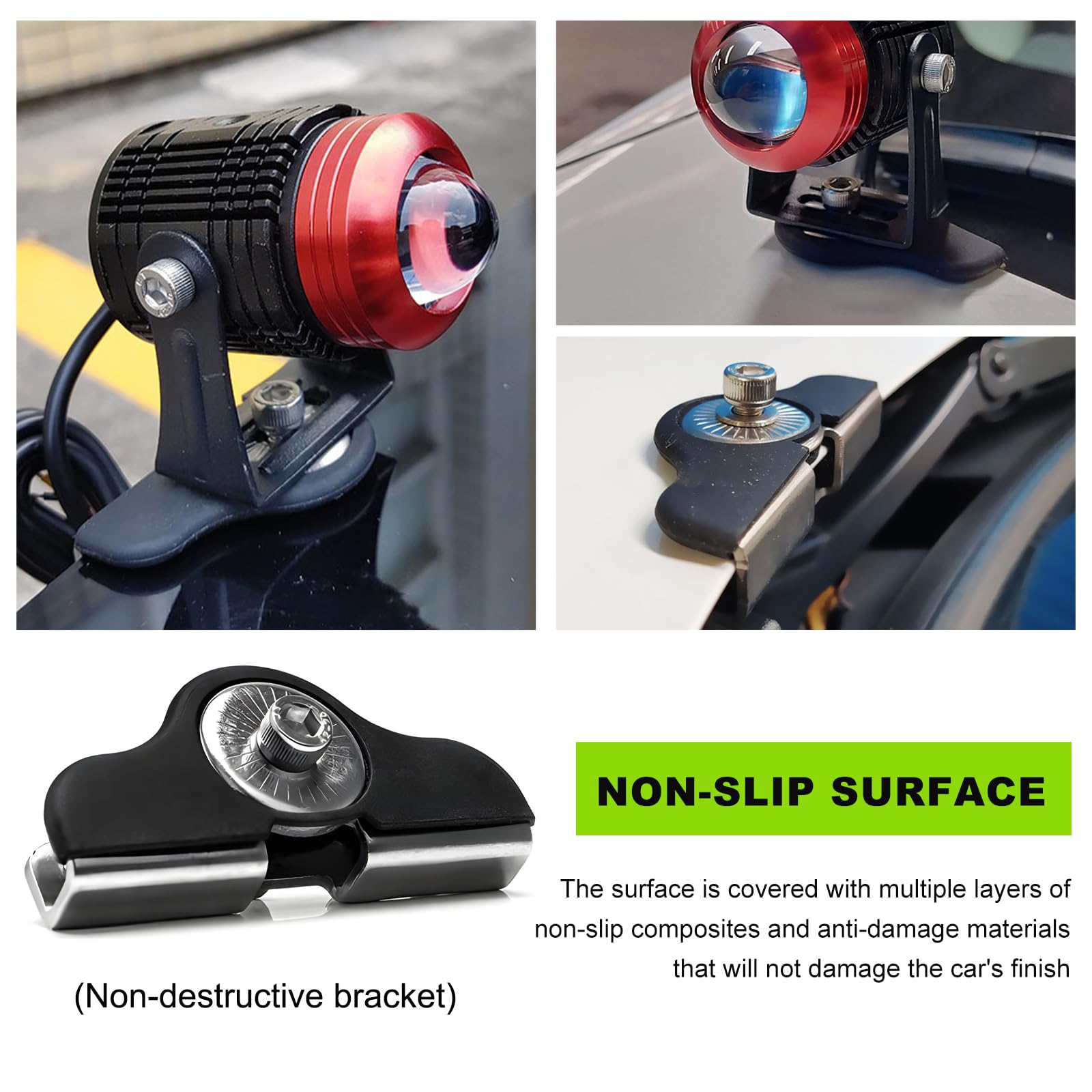 Support De Fixation Pour Barre LED De Capot – Réglable Sans Perçage – Pour Pick-up Et SUV