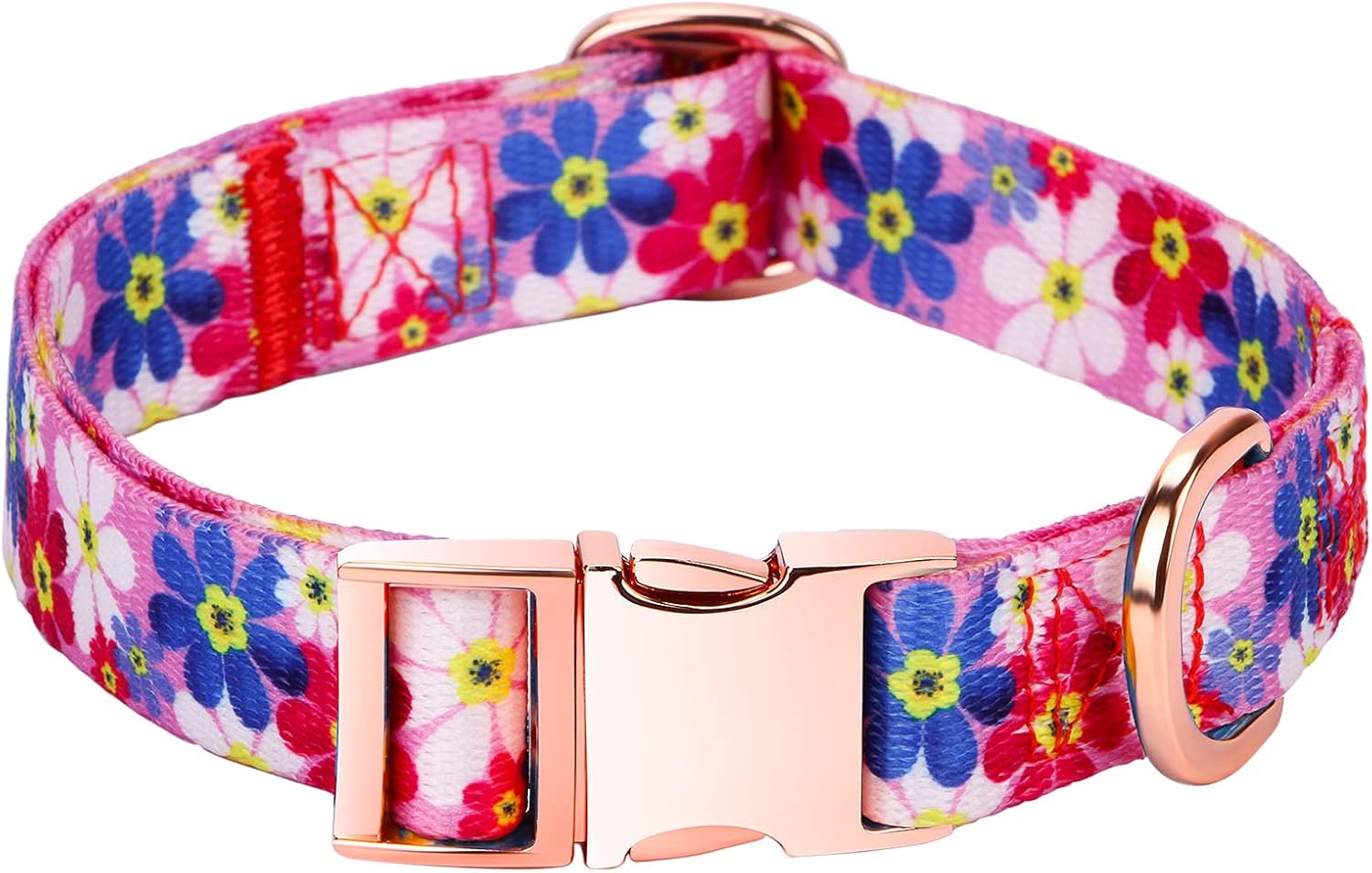 Rhea Rose Ctue Girl Dog Collars Pink Flower Pattern with