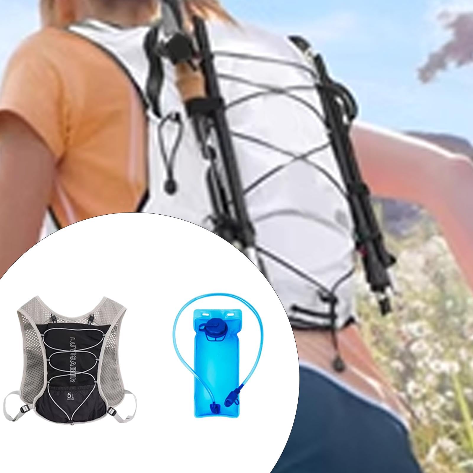 Hidratación Mochila para Carreras con Vejiga de Agua y de Correas Transpirables Diseñada para Bebidas Rápidas Adecuada para Corredores