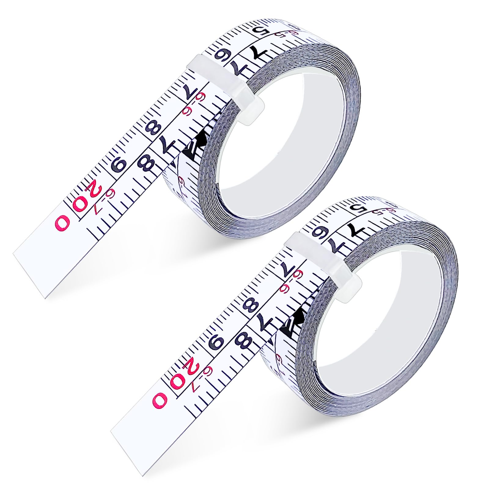 Photo 1 of 2 Pack Self-Adhesive Measuring Tape, 78 Inch/200cm Steel Peel & Stick Tape Measure, Imperial & Metric Scales, Left-Right Reading Ruler for Workbench, Woodworking, Table Saw, Drafting Table, White