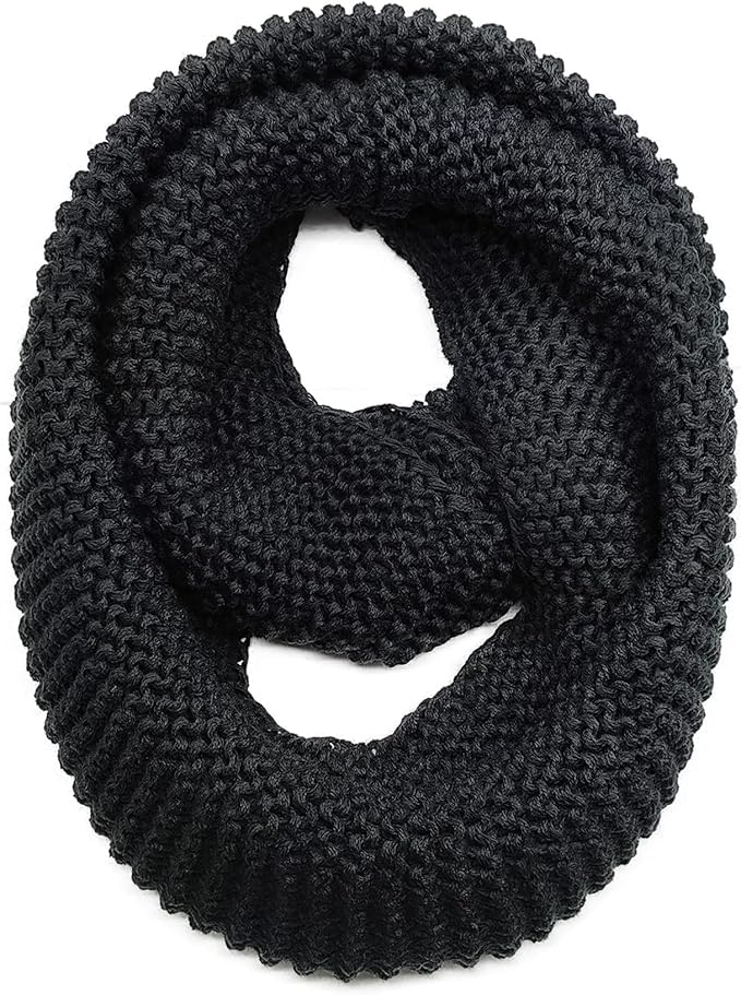 Warm Scarf for Winter Women & Men, Knit Wool Loop Infinity Scarves Thick & Chunky Neck Warmer For Cold Weather U-SY-W57
