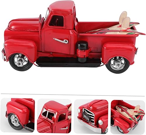 Miniatura 5 de Adornos rojos del camión de la vendimia de la decoración del coche del metal para la decoración de la habitación