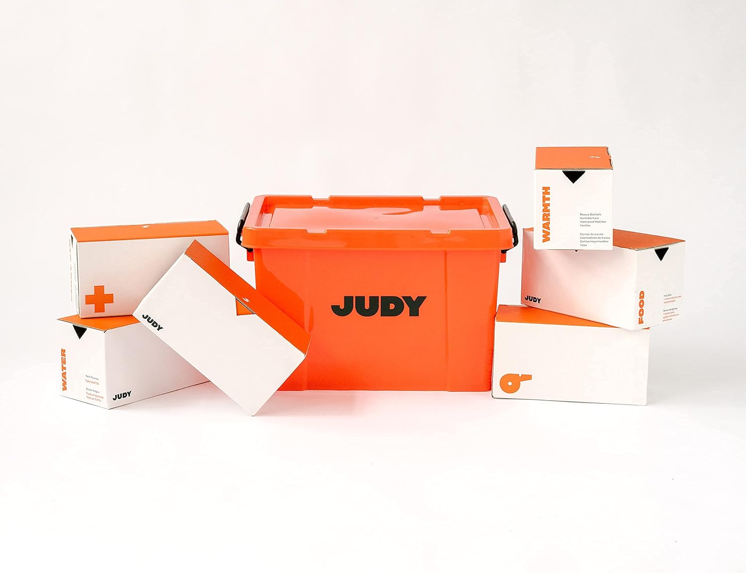 Disaster Emergency Kit - JUDY The Safe Emergency Bin | Supports Up to 4 People | At-Home Hub for Earthquakes, Hurricanes, Wildfires and More - - 
