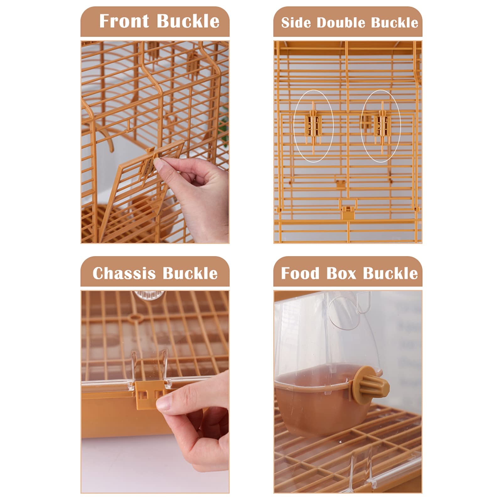 Gabbia Voliera Appeso Gabbia per Uccelli con Alimentatore, Plastic Square Birdcagges House Facile da assemblare Carrier Bird per Birds Piccoli Canarini BirdsBirts Green Wacca Conure Bird Cage