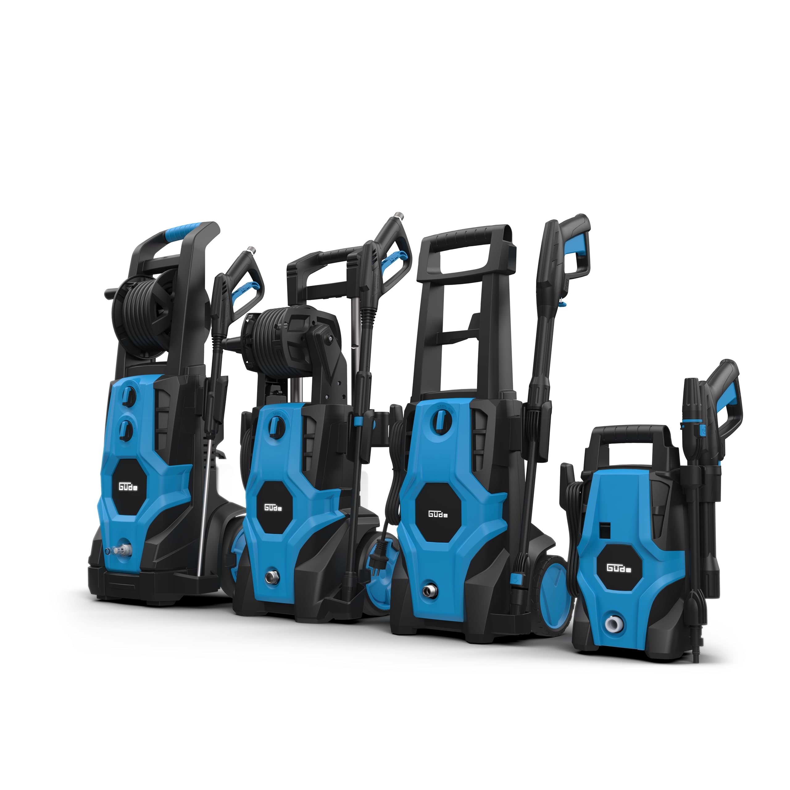 Güde Rondella ad alta pressione GHD 2100-165 (230 V, 2100 W, pressione massima 165 bar, 432 l/h max. trasportatore, tubo HD da 6 m su avvolgitubo, pistola ad alta definizione con variolanza, spazzola,