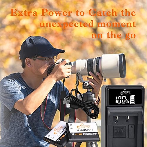 Miniatura 7 de Pickle Power EN-EL19 NP-BJ1 Batería y cargador USB LED compatible con Nikon Coolpix S32 S33 S100 S2800 S3100 S3200 S3300 S3500 S3600 S3700 S4100