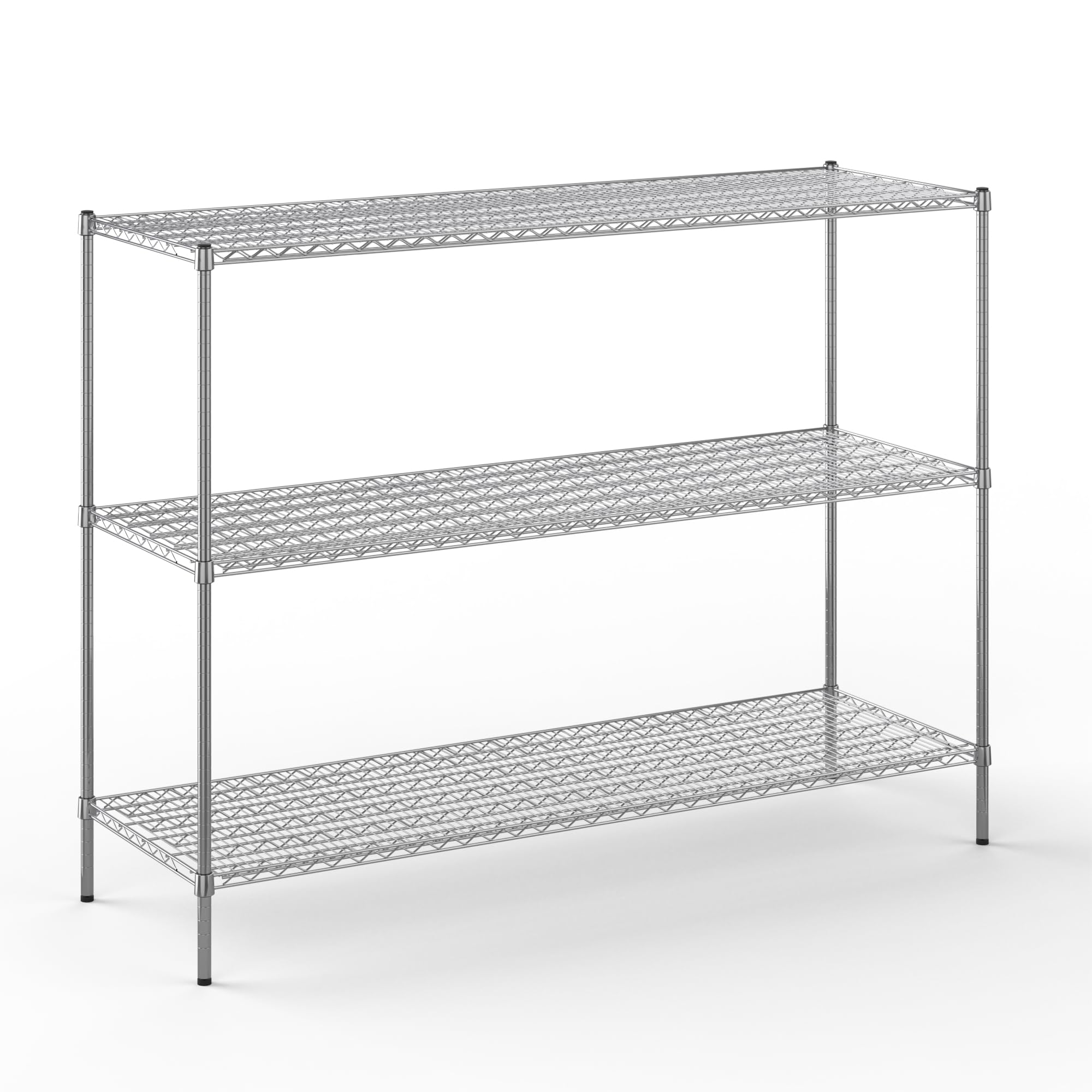 24" Deep x 72" Wide x 54" Height Wire Shelving Kit | 3-Tier | NSF Commercial Storage Rack Unit