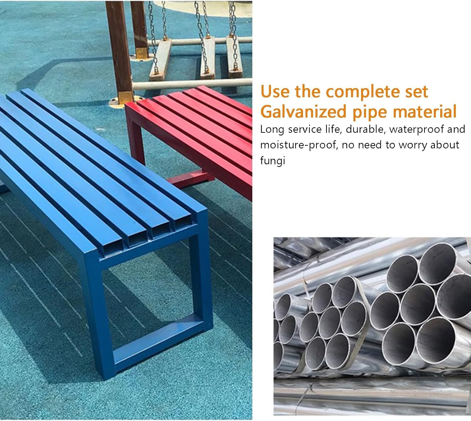 Black Metal Outdoor Garden Bench - Stylish Backless Patio Seating for Garden, Porch & Park - Durable Metal Furniture for Outdoor Spaces - Perfect for Relaxation and Entertaining