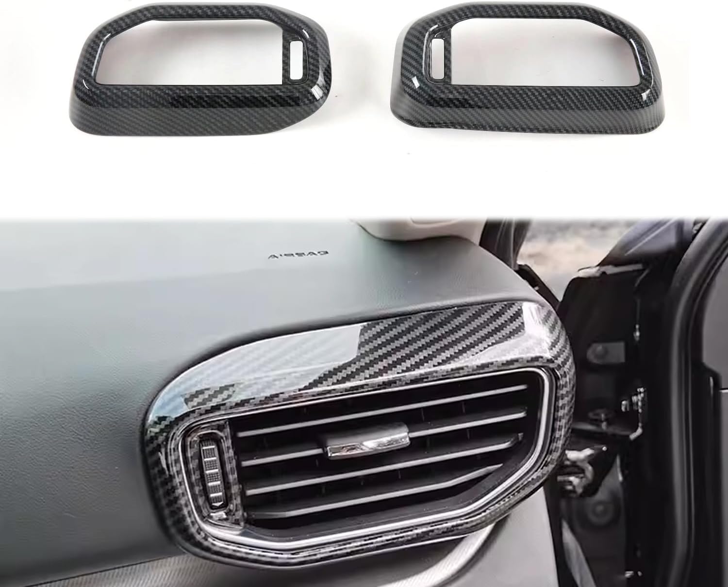 Carbon Fiber Stytle Side Air Vent Outlet Cover Trim for Ford Explorer 2020 2021 2022 2023 Interior Car Accessories