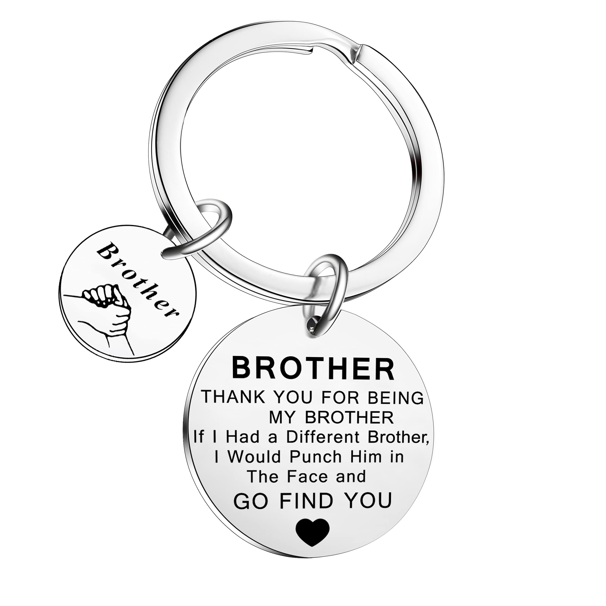 Ghloyza Brother Keyring Gifts from Sister Funny Brother Keyring Brother Birthday Gifts Brother Gifts Christmas Gifts for Brother Graduation Keychain