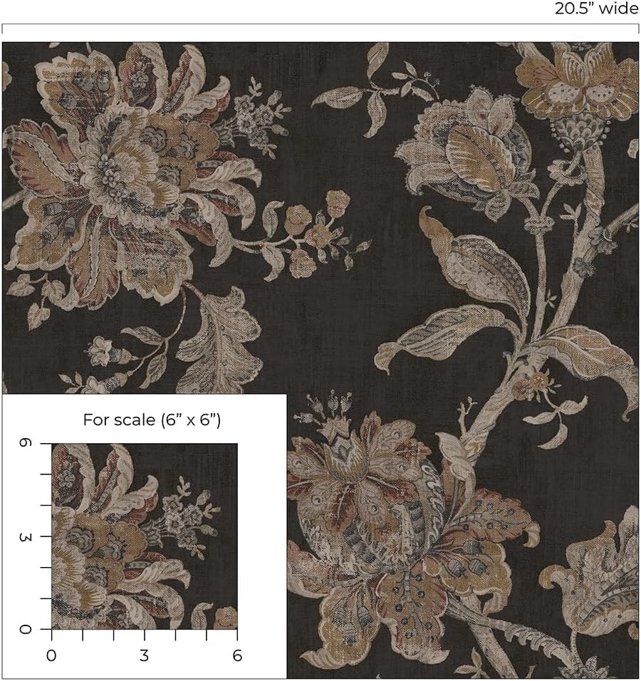 NextWall Anelda Jacobean Vintage Peel and Stick Wallpaper (Ironwork & Russett)