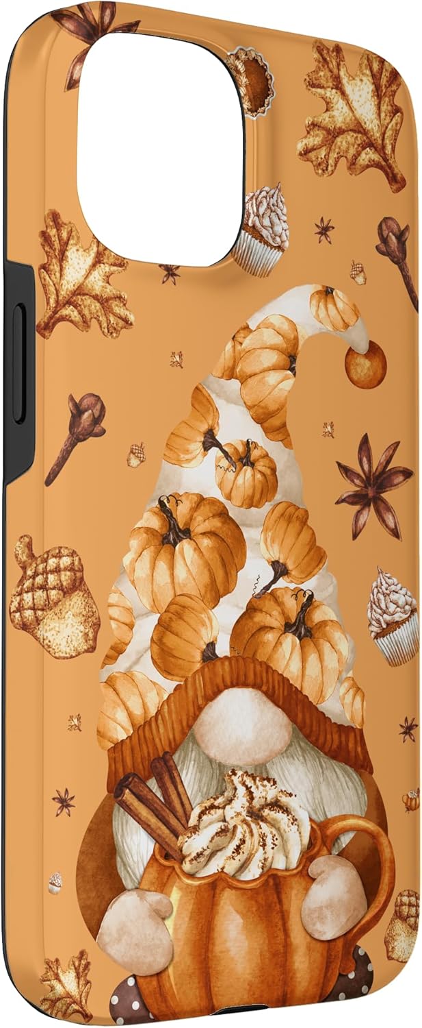 Thanksgiving Gnome Love Pumpkin Spice Cute Fall Yall Pattern Case for iPhone 15