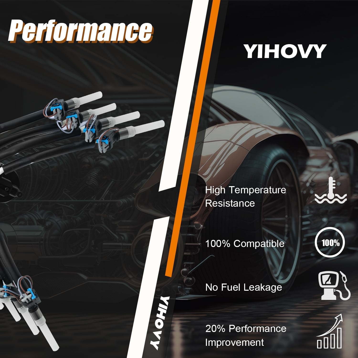 Upgraded Fuel Injector FJ504 fit for Chevy Tahoe Sonora C1500 C2500 C3500 Express K1500 K2500 K3500 P30, fit for GMC Yukon Savana K1500 C1500, fit for Cadillac Escalade, 5.0L 5.7L V8