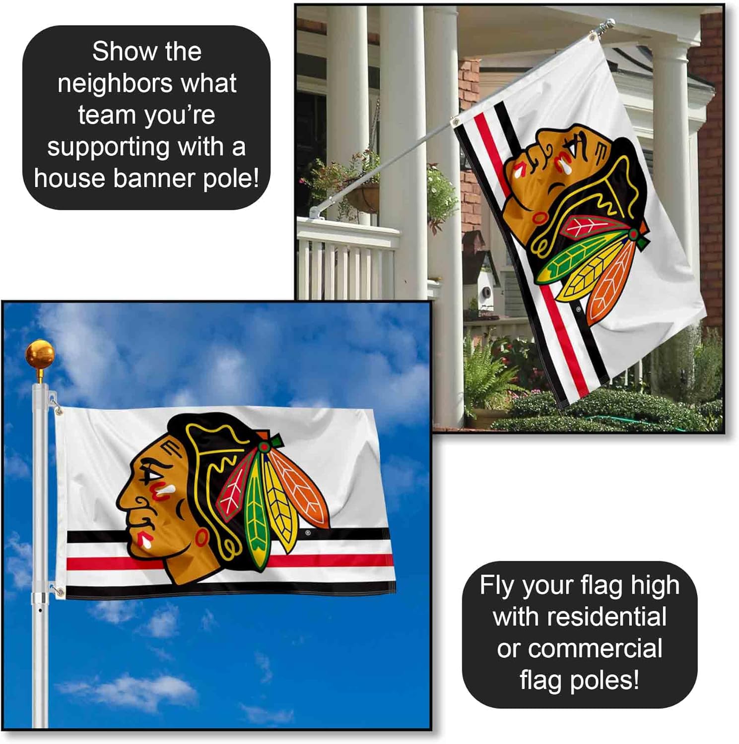 Chicago Blackhawks White Flag