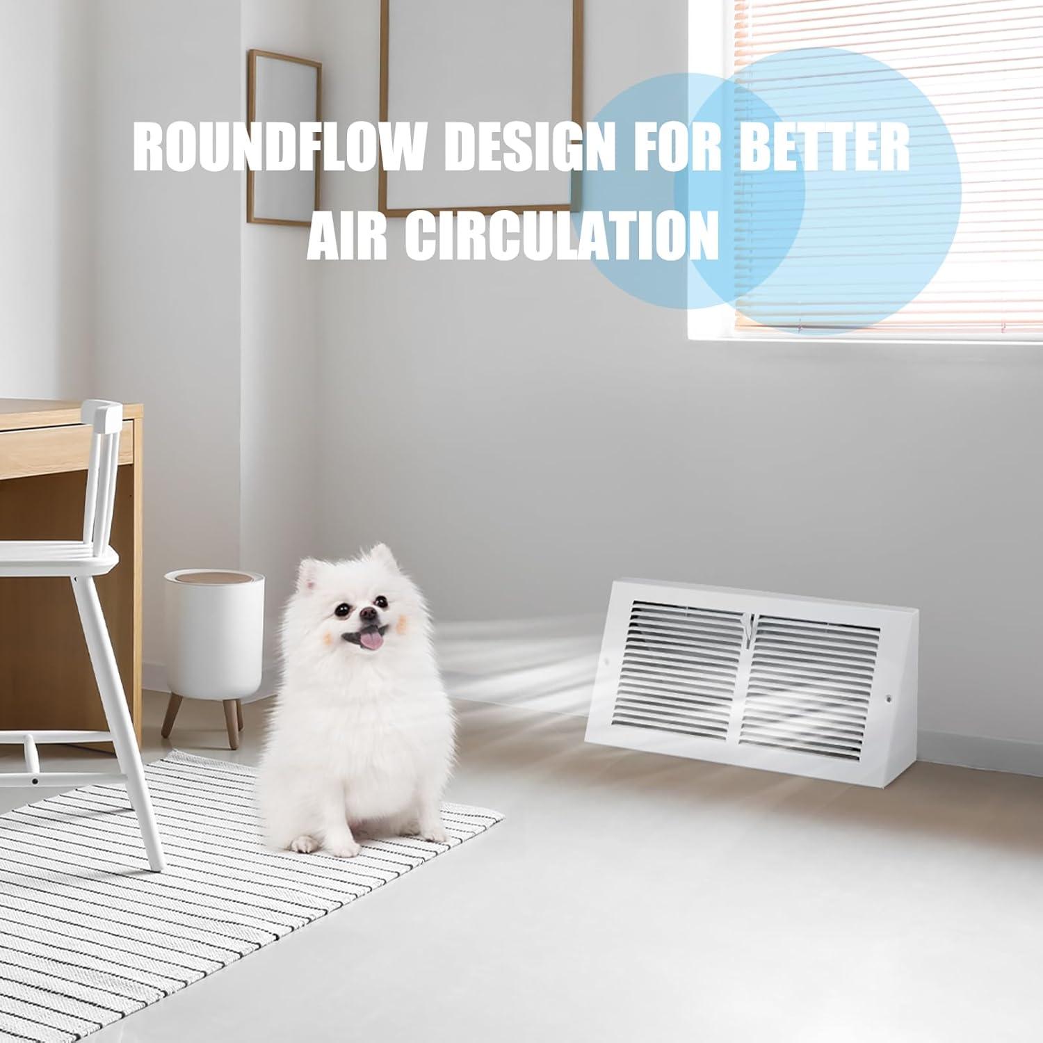 2 Pcs Baseboard Vent Covers with Damper Duct Opening: 12 x 6 Inches Duct Opening Size Steel Triangular Baseboard Return Air Grille with Damper Air Register Vent Cover Grill Diffuser Outer