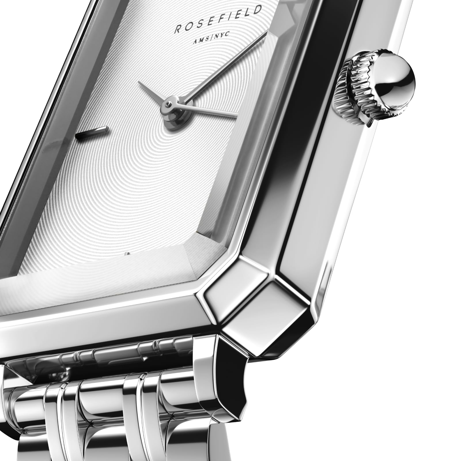 Rosefield Ottagon XS Argento con quadrante bianco e cassa in argento 19,5x24 mm OWGSS-O63 in acciaio inossidabile
