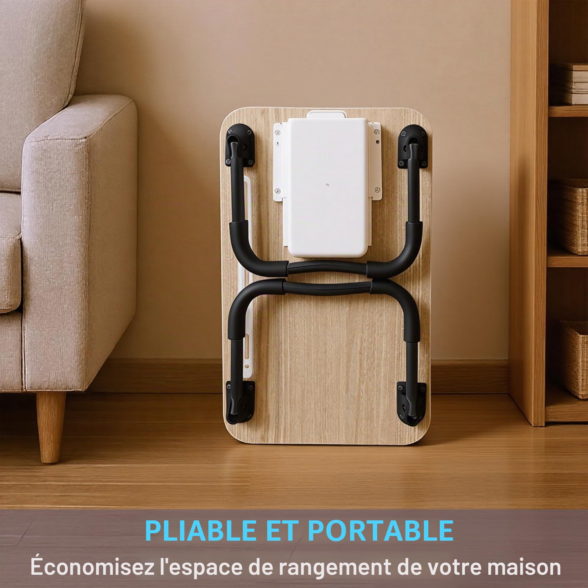 Table de lit - Petit Bureau de Genou 48 x 30 cm pour Petit-déjeuner au lit, études, Travail de Bureau, Jeux, écriture et Lecture. Table Plateau Support d'ordinateur Portable (Small Wood 48x30)
