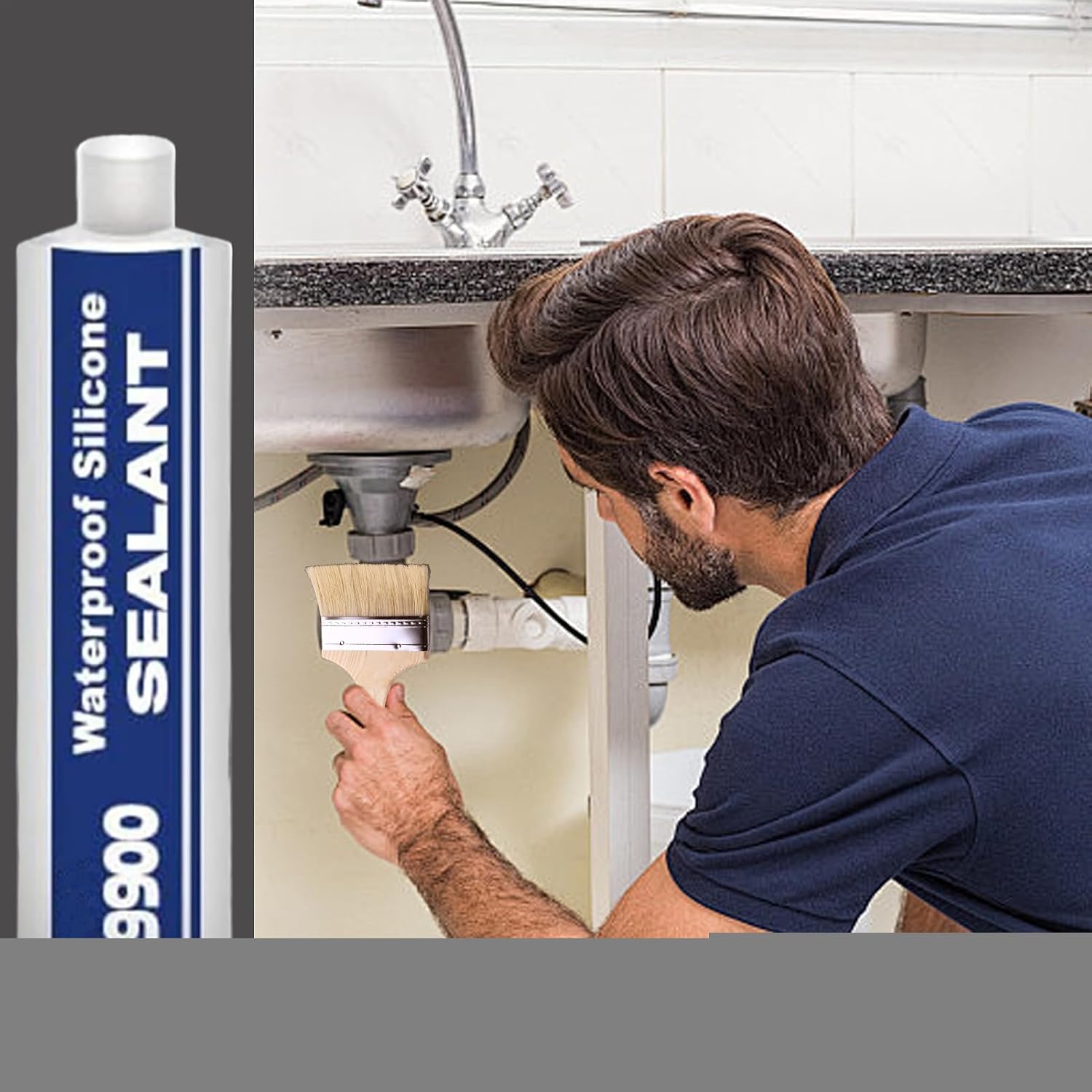 9900 Sealant Waterproof, 300g Tile Sealant Floor Adhesive, UV Resistant Adhesive Glue, for Roof RV Bathroom Concrete Construction Driveway Marine Window Industry