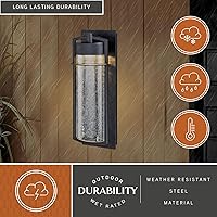 Vista 2 de VAXCEL Logan - Linterna de pared LED cilíndrica moderna con pantalla de vidrio transparente, lámpara de pared LED para exteriores para porche