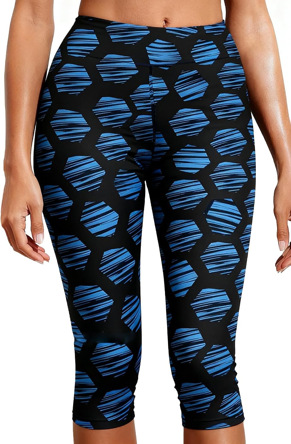 Septangle Women's Swim Bottom Mid Waist UPF 50+ Swimwear Rash Guard Sport Leggings