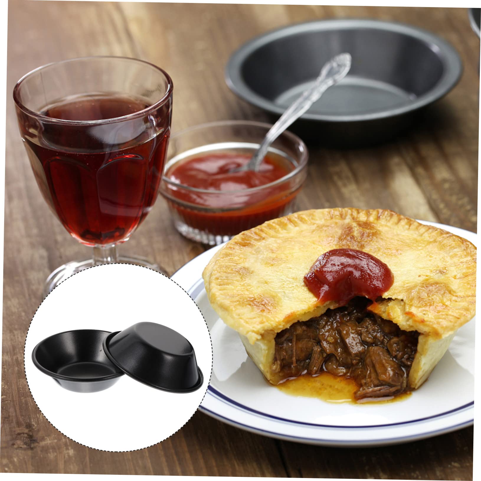 ULTECHNOVO 4 Sätze Eierkuchenform Formen Zum Backen Scharbstformen Nicht -stick Mini-kuchenformen Und Muffinformen Mini- -pfannen Kohlenstoffstahl Black 4 Stück * 4