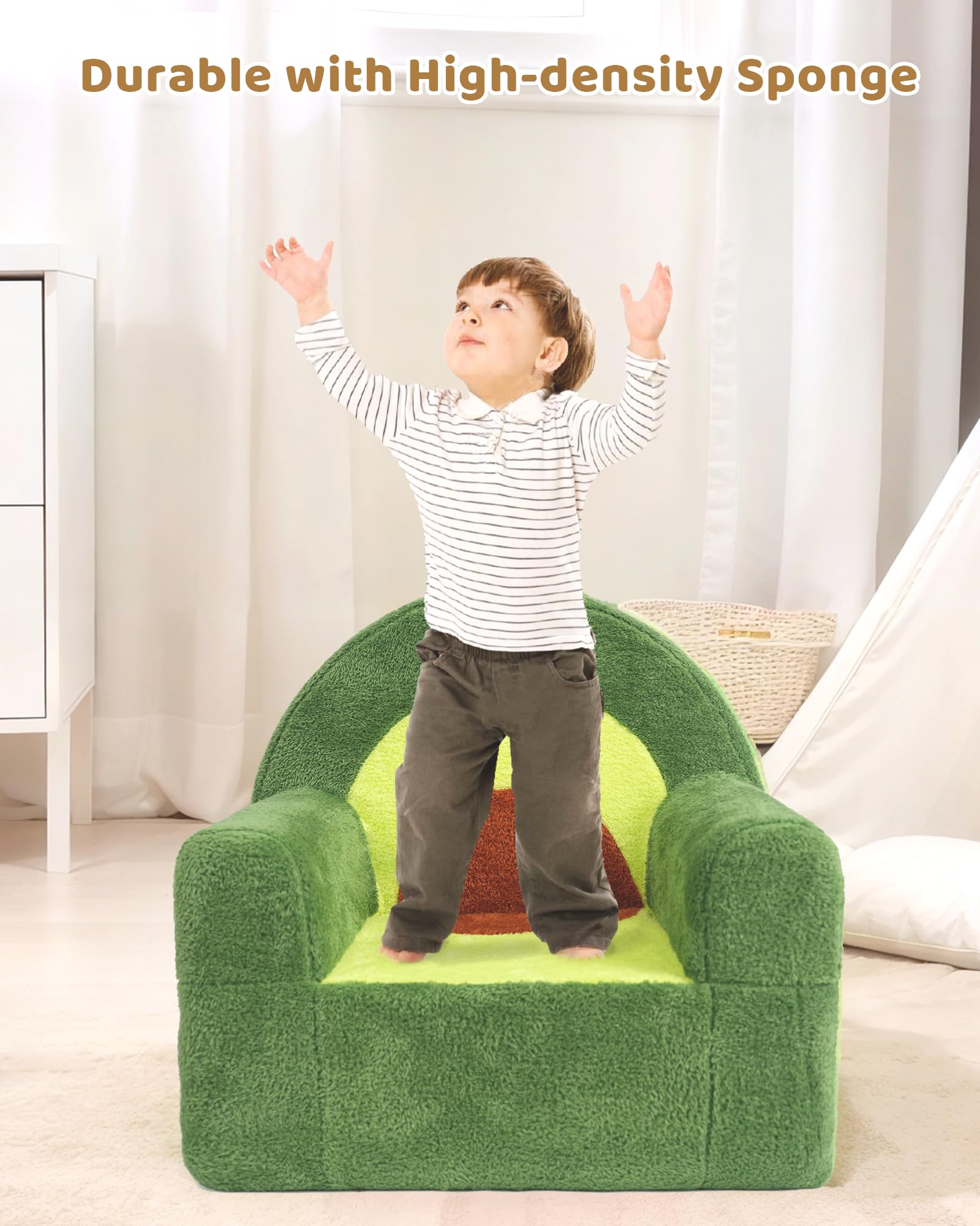 Heypappy Fauteuil Enfant - Fauteuil Confortable et ludique en Mousse avec Housse Velour, Canapé Avocat Design pour Enfants