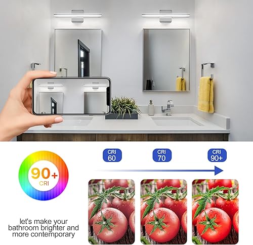 Miniatura 6 de Barra de luz LED para tocador de baño, regulable, moderna, sobre espejo, 16 pulgadas, luz de pared de 10 W, iluminación para baño, dormitorio, sala