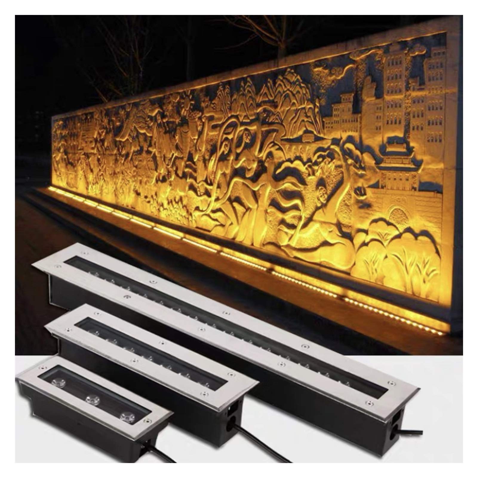 Spot LED encastrable extérieur rectangle pour éclairage de jardin et allée de villa