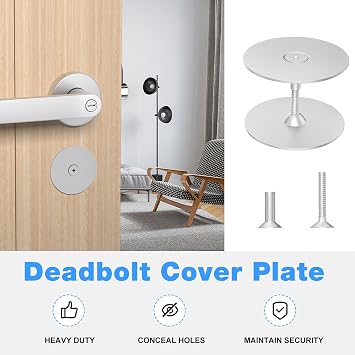 Steel Door Hole Cover Plate,2-5/8 Diameter Round Deadbolt Cover Plate