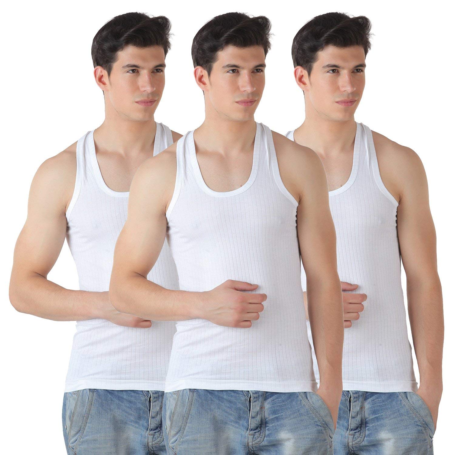 Buy T.T. Men Parker Vest (Pack of 3) White at Amazon.in