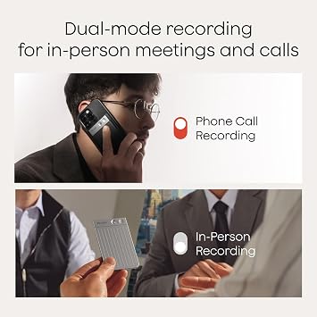 Plaud Note AI Voice Recorder Transcription & Summaries for Meetings Calls | AI Note Taker for Lectures, Meetings, Calls and Teams, 64GB Storage, Supports 112 Languages, Case Included, Silver