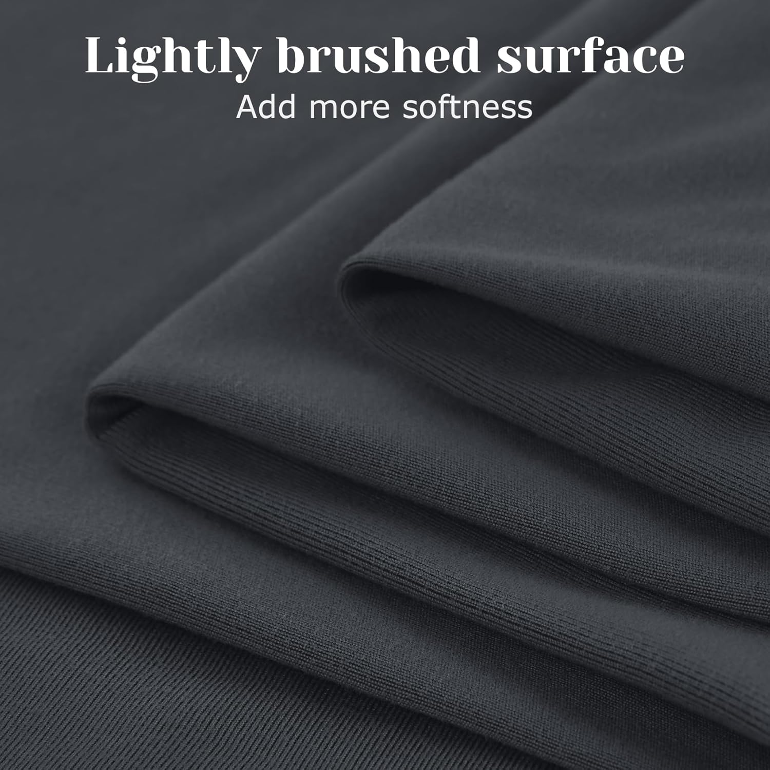 BYSURE Jersey Knit King Size Sheets Set 6 Pieces, Stretch Super Soft and Wrinkle-Free Bed Sheets, Spandex Blend with 18-inch Deep Pocket, Dark Grey