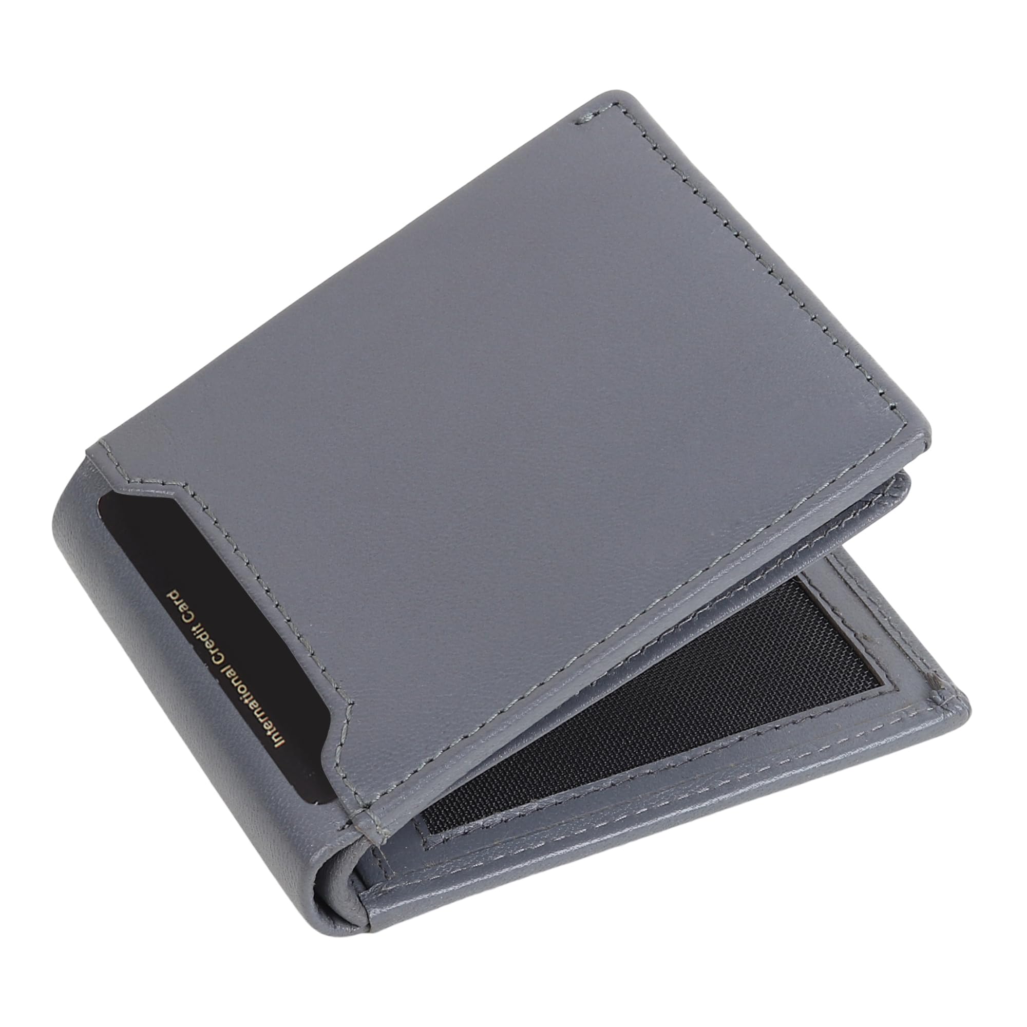 KM Mens Wallets - Vintage Genuine Leather Wallets for Men with RFID Blocking Technology, Bifold Leather Wallet with 11 Credit Card Holder Slot, Classy Gifts for Men, Flap & Loop - Grey-image-38